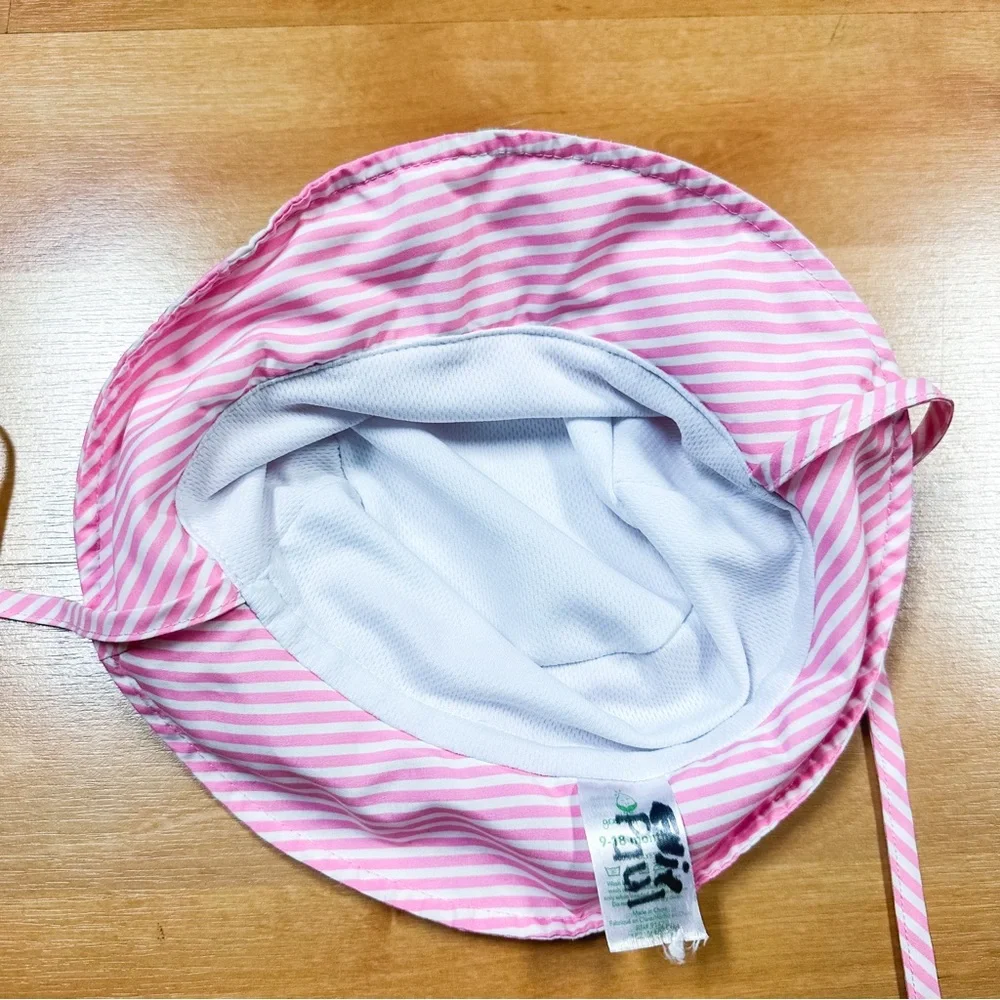 Green Sprouts Light Pink Pinstripe Bucket Sun Protection Hat 9-18M
